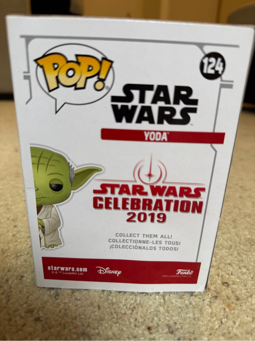 Funko Pop Star Wars Yoda #124 Gold Chrome 2019 Galactic Convention Exclusive - Picture 4 of 6